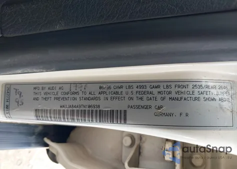 1996 Audi A6 2.8 Quattro from USA, damaged, VIN WAUJA84A9TN106938